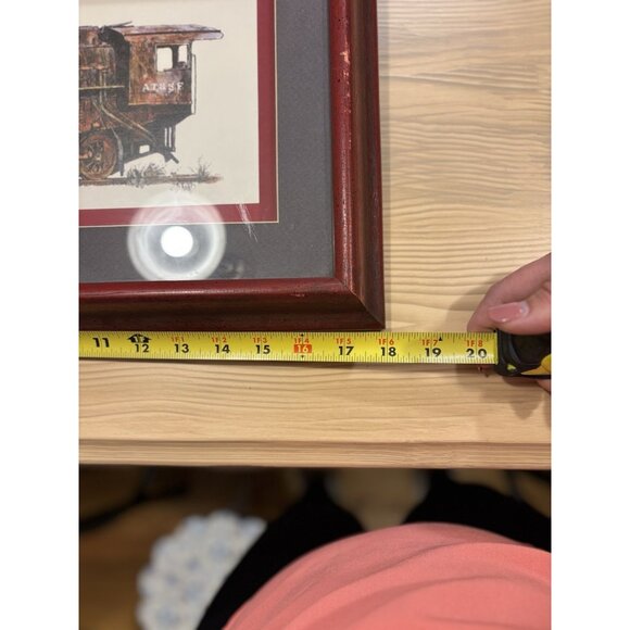 Vintage Signed J.B. Rivard Train Locomotive Steam Engine Railroad Print Framed - Picture 6 of 7